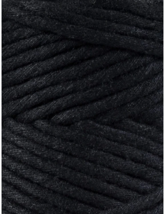 Sznurek skręcany bawełniany Bobbiny Macrame Cord / Czarny / Black / 3mm / 100m