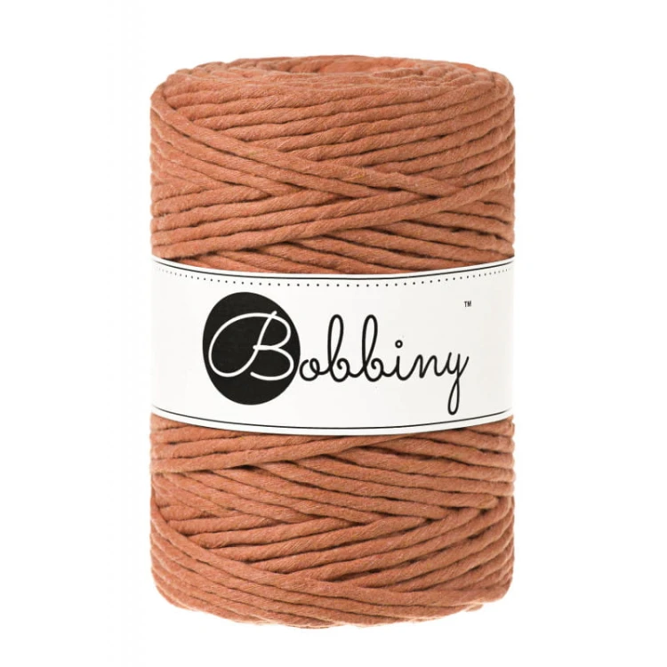 Sznurek skręcany bawełniany Bobbiny Macrame Cord / Terakota / Terracotta / 5mm / 100m