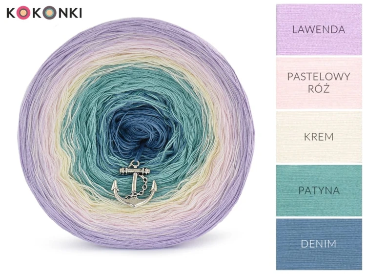 KOKONEK Classic B074 Little houses - Lawenda/pastelowy róż/krem/patyna/denim