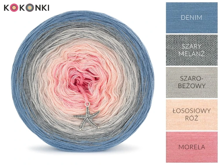 KOKONEK Classic KOKONEK B081 Save memories - Denim/szary melanż/beżowoszary/łososiowy róż/morela