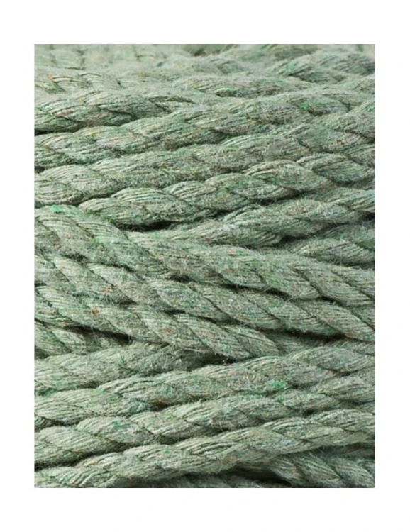 Sznurek skręcany 3-żyłowy bawełniany Bobbiny 3ply Macrame Rope / Szałwia / Eucalyptus Green / 5mm / 100m