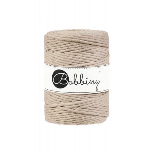 Sznurek skręcany bawełniany Bobbiny Macrame Cord / Beżowy / Beige / 5mm / 100m