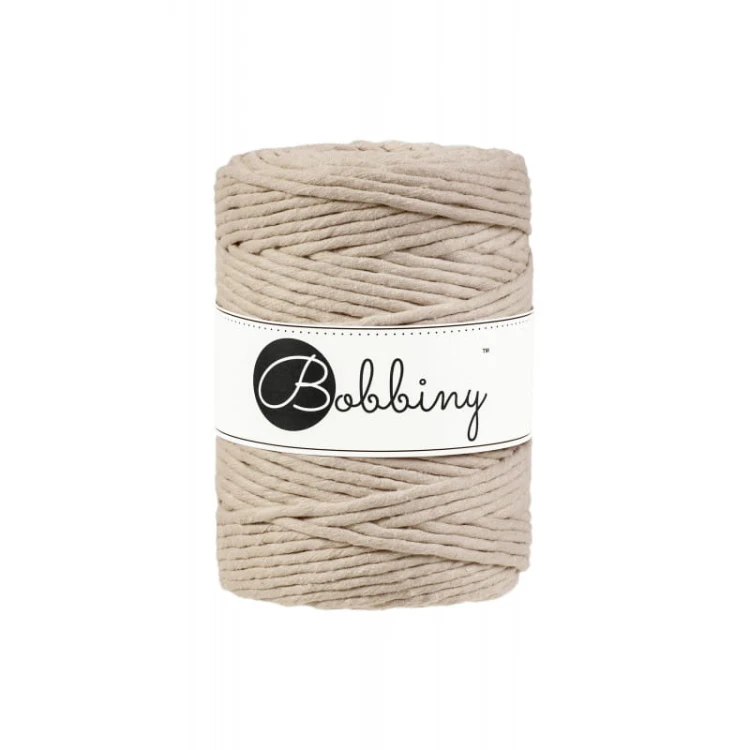 Sznurek skręcany bawełniany Bobbiny Macrame Cord / Beżowy / Beige / 5mm / 100m