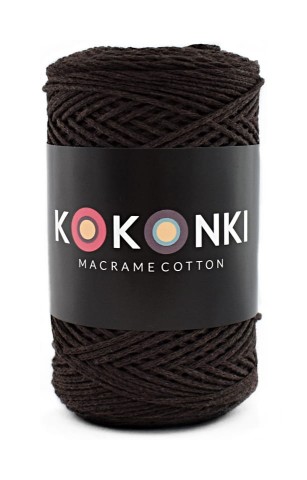 Sznurek Macrame Cotton by KOKONKI 2mm / rolka 200m / czekolada - OUTLET