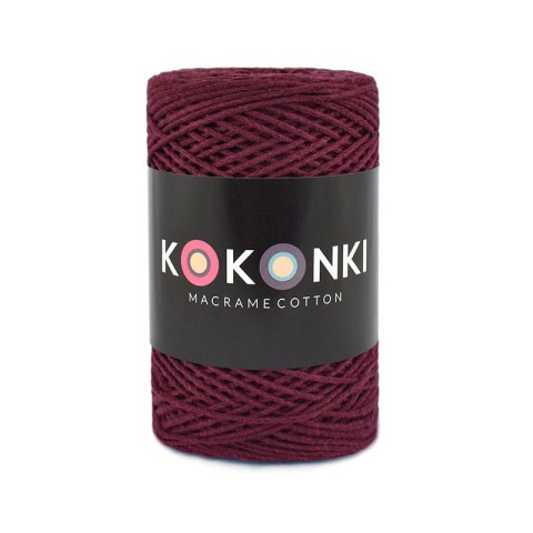 Sznurek Macrame Cotton by KOKONKI 2mm / rolka 200m / wino - OUTLET