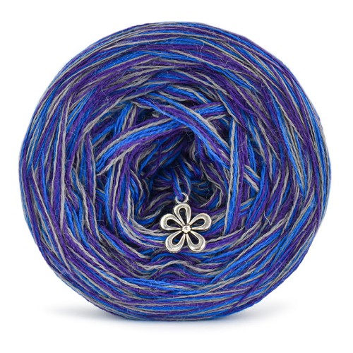 KOKONEK Merino SIX S010 - Chaber/fiolet/średni szary, 6 nitek, 230 m, 100 g