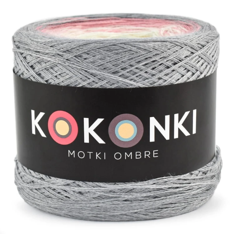 KOKONEK Merino 395 Frosty Morning - Szary/morela/krem/patyna
