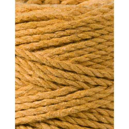 Sznurek skręcany 3-żyłowy bawełniany Bobbiny 3ply Macrame Rope / Musztardowy / Mustard / 3mm / 100m