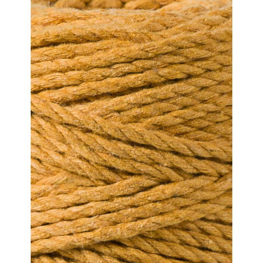 Sznurek skręcany 3-żyłowy bawełniany Bobbiny 3ply Macrame Rope / Musztardowy / Mustard / 3mm / 100m