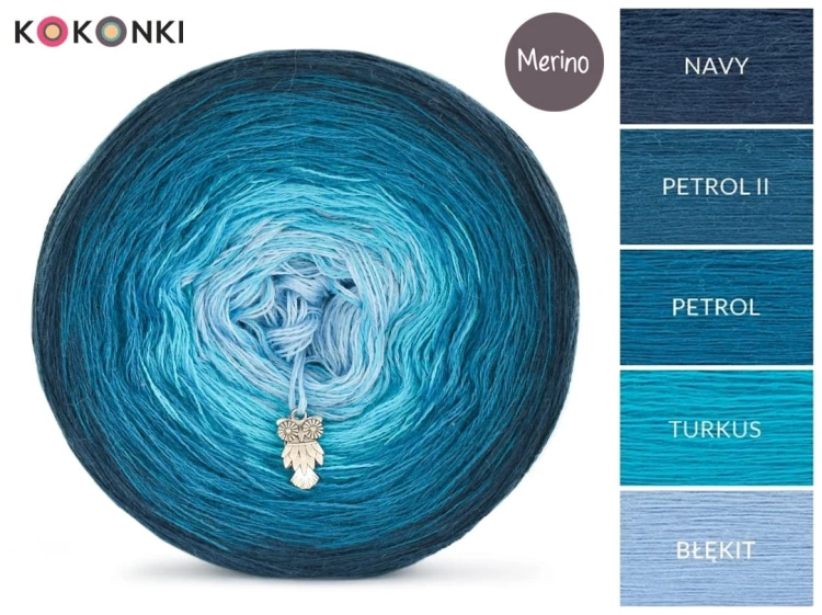 KOKONEK Merino 402 Sea Breez - Navy/petrol II/petrol/turkus/błękit