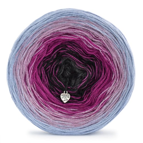 KOKONEK Merino 314 Dragon fruit - Jasne indygo/ametyst/jeżyna/ciemny szary melanż