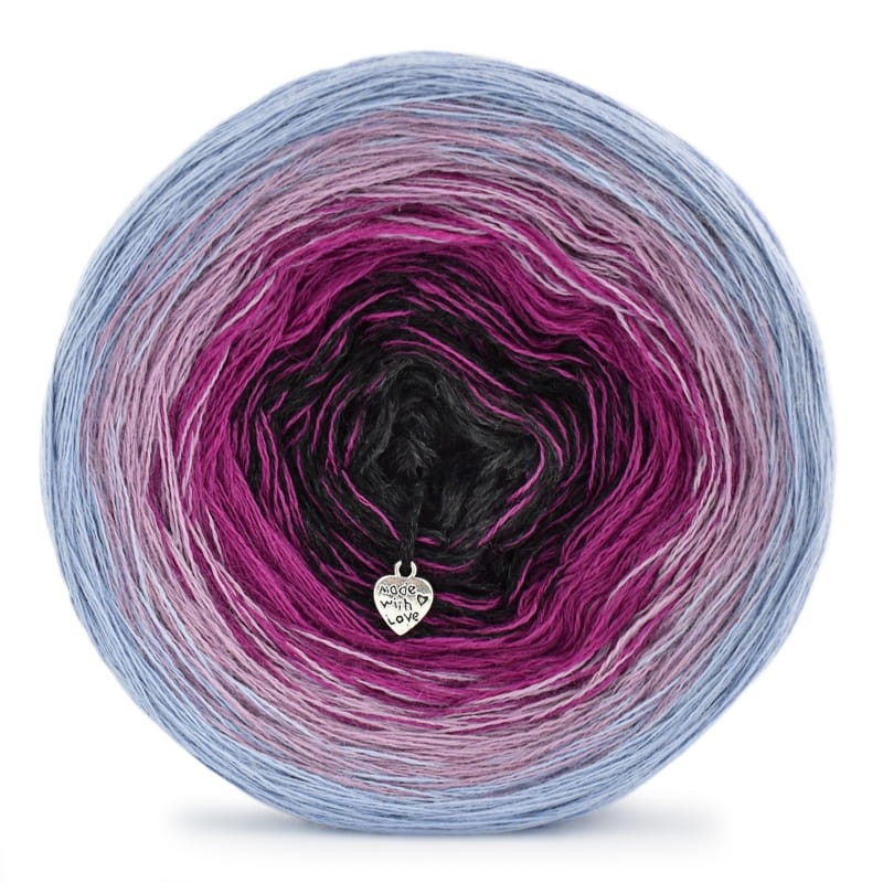 KOKONEK Merino 314 Dragon fruit - Jasne indygo/ametyst/jeżyna/ciemny szary melanż