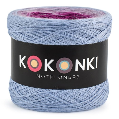 KOKONEK Merino 314 Dragon fruit - Jasne indygo/ametyst/jeżyna/ciemny szary melanż