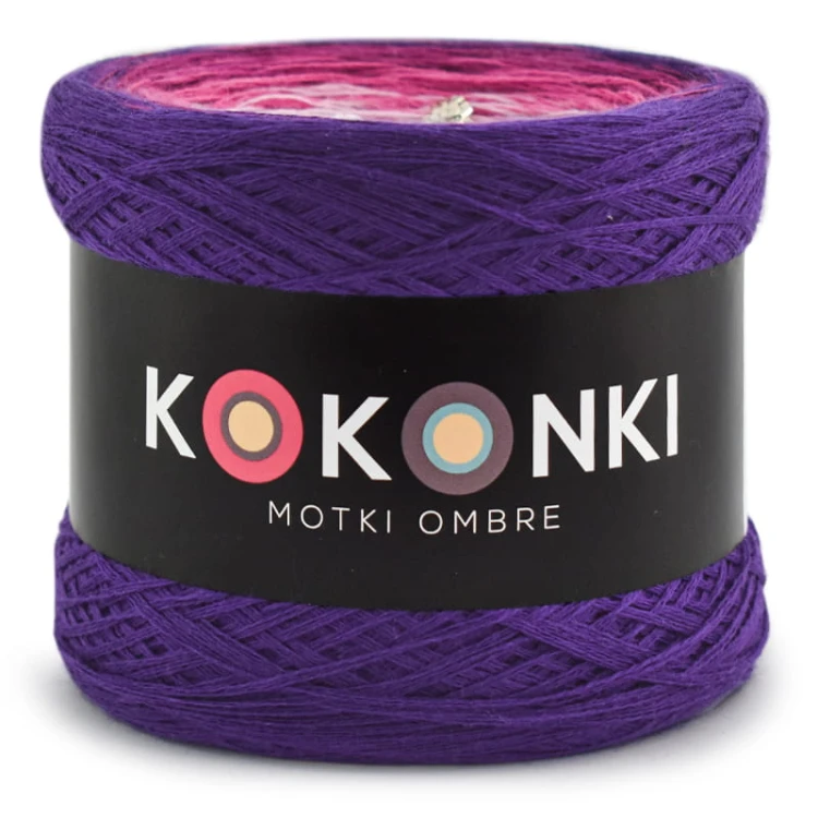KOKONEK Merino 333 Blueberry Muffin - Fiolet/jeżyna/piwonia/jasny róż/biel