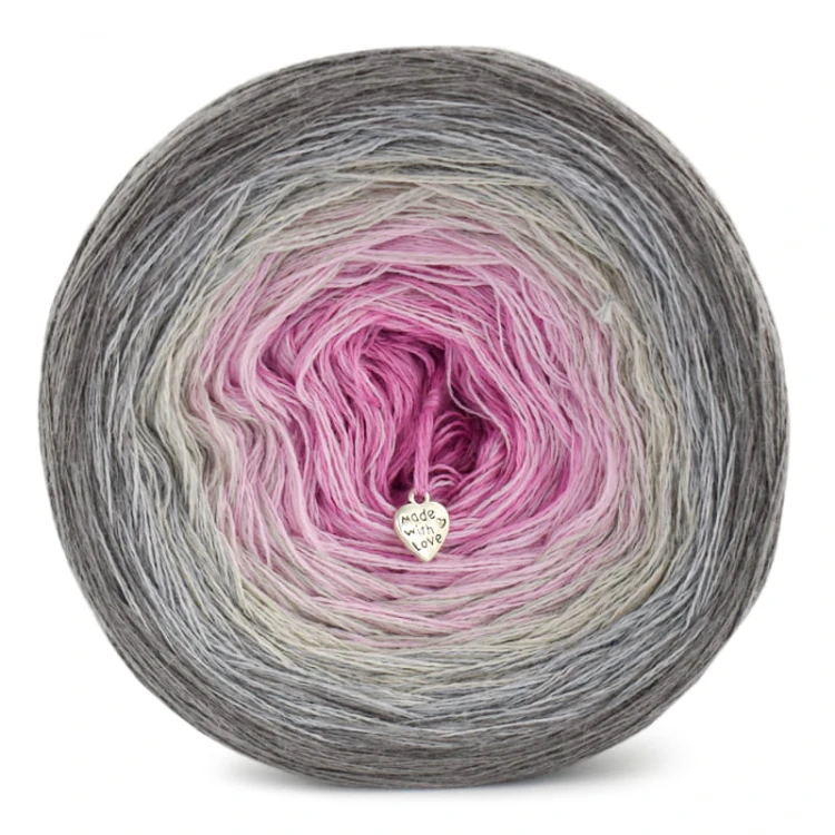 KOKONEK Merino 498 Steel Roses - Średni szary/szary/jasny szary/jasny róż/chłodny róż