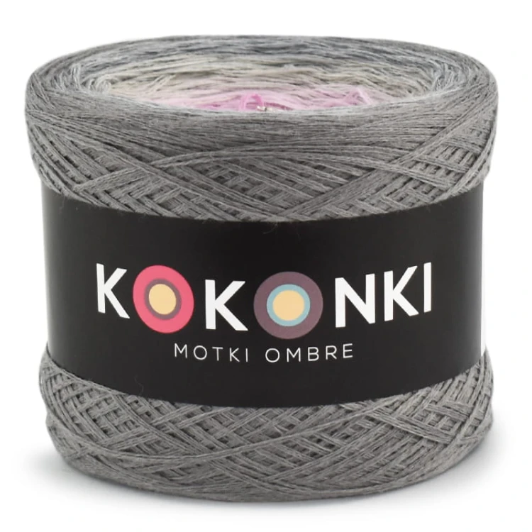 KOKONEK Merino 498 Steel Roses - Średni szary/szary/jasny szary/jasny róż/chłodny róż