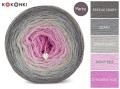 KOKONEK Merino 498 Steel Roses - Średni szary/szary/jasny szary/jasny róż/chłodny róż