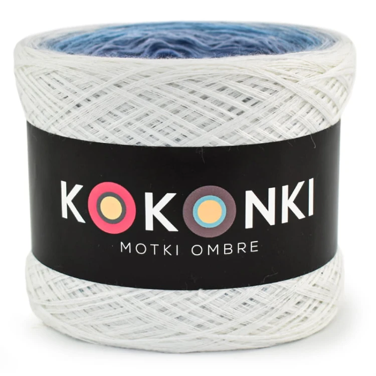 KOKONEK Merino 609 - Biel/jasny błękit/błękit/jasne indygo/jasny niebieski/szaroniebieski