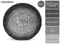KOKONEK Merino 602 MIX Miłych snów - Ciemny szary melanż/ciemny szary/średni szary/szary/jasny szary