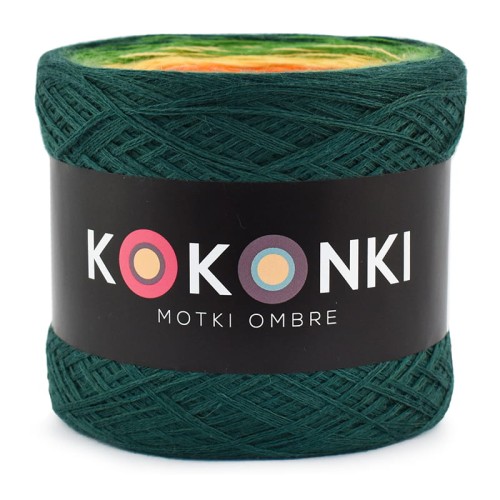 KOKONEK Merino 478 - Ciemna zieleń/zieleń/żółty/pomarańcz/czerwień/wino