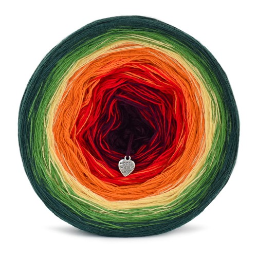 KOKONEK Merino 478 - Ciemna zieleń/zieleń/żółty/pomarańcz/czerwień/wino