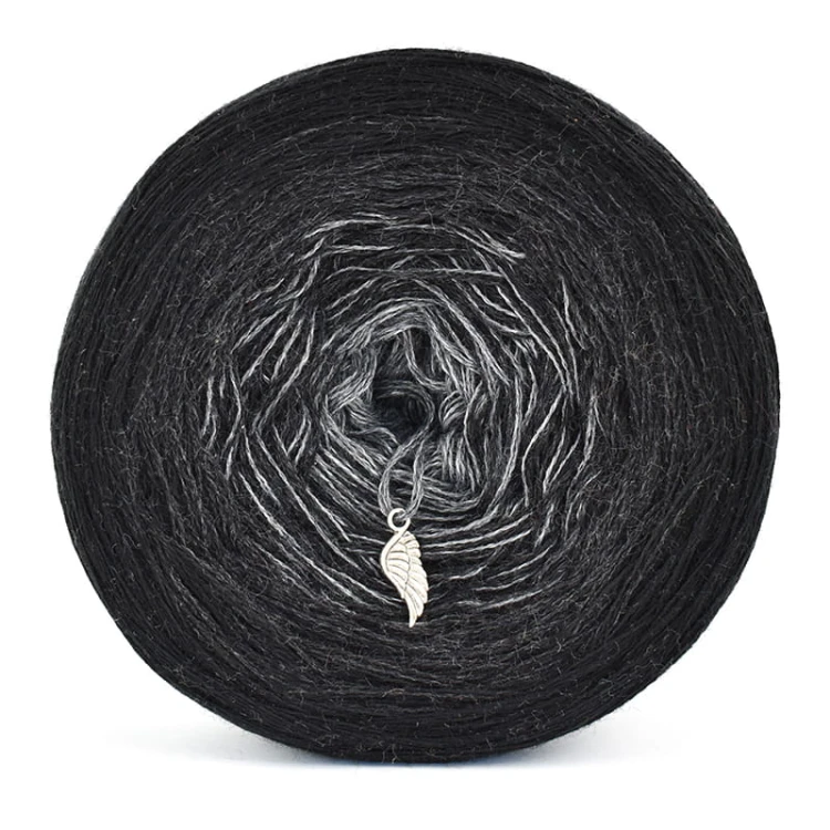 KOKONEK Merino 343 Black Truffle - Czerń/ciemny szary melanż/średni szary melanż