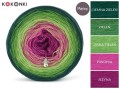 KOKONEK Merino 363 Blackberry Bush - Ciemna zieleń/zieleń/jasna zieleń/piwonia/jeżyna