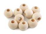 Koraliki drewniane / 20 mm / duży otwór 8mm / naturalny / 10 szt / 210682