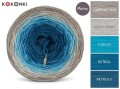 KOKONEK Merino 596 MIX Mroźna kraina- Cappuccino/jasny szary/turkus/petrol/petrol II