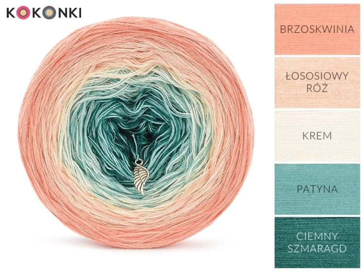 KOKONEK Classic A643 MIX Morska bryza - Brzoskwinia/łososiowy róż/krem/patyna/ciemny szmaragd