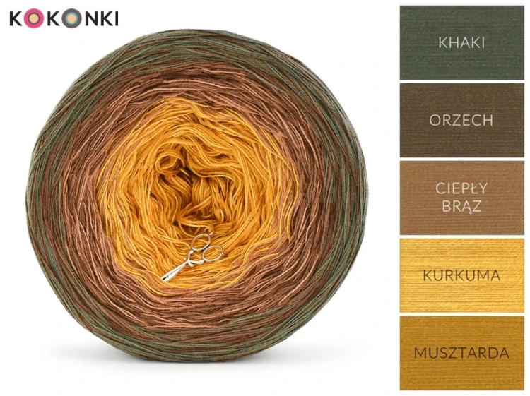 KOKONEK Classic A868 MIX Tajemniczy las - Khaki/orzech/ciepły brąz/kurkuma/musztarda