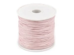 Sznurek bawełniany woskowany 1mm / 20m / jasny róż / 310030