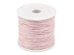 Sznurek bawełniany woskowany 1mm / 20m / jasny róż