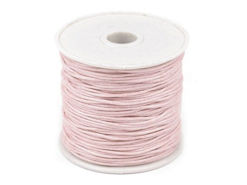 Sznurek bawełniany woskowany 1mm / 20m / jasny róż