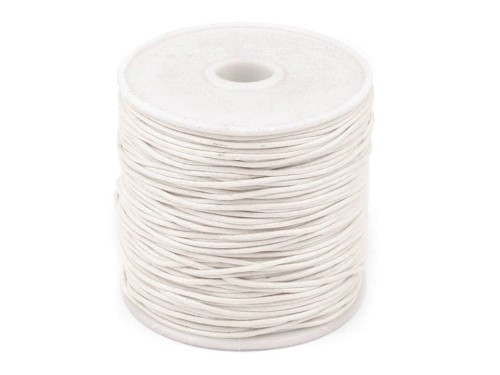 Sznurek bawełniany woskowany 1mm / 20m / biel