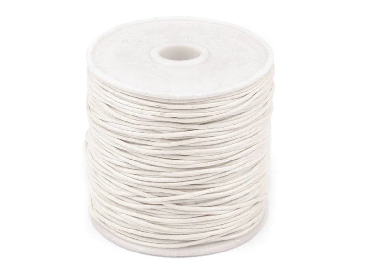 Sznurek bawełniany woskowany 1mm / 20m / biel
