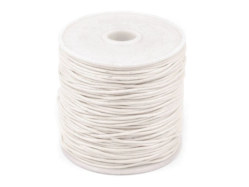 Sznurek bawełniany woskowany 1mm / 20m / biel