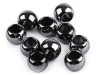 Koraliki plastikowe / Metallic / 8x10 mm / ciemny srebrny / 10 szt
