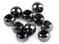 Koraliki plastikowe / Metallic / 8x10 mm / ciemny srebrny / 10 szt