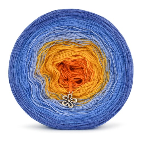 KOKONEK Merino 667 - Atrament/niebieski/jasny niebieski/kurkuma/pomarańcz
