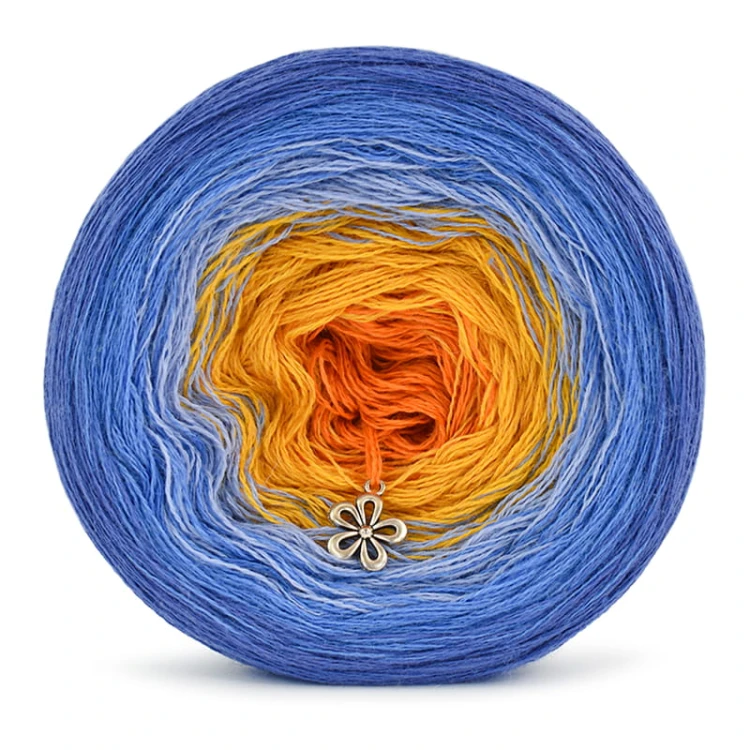 KOKONEK Merino 667 - Atrament/niebieski/jasny niebieski/kurkuma/pomarańcz