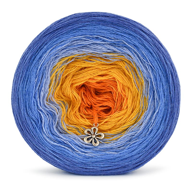 KOKONEK Merino 667 - Atrament/niebieski/jasny niebieski/kurkuma/pomarańcz
