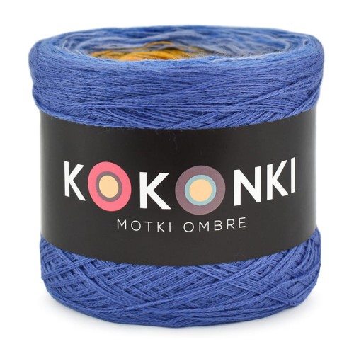 KOKONEK Merino 667 - Atrament/niebieski/jasny niebieski/kurkuma/pomarańcz