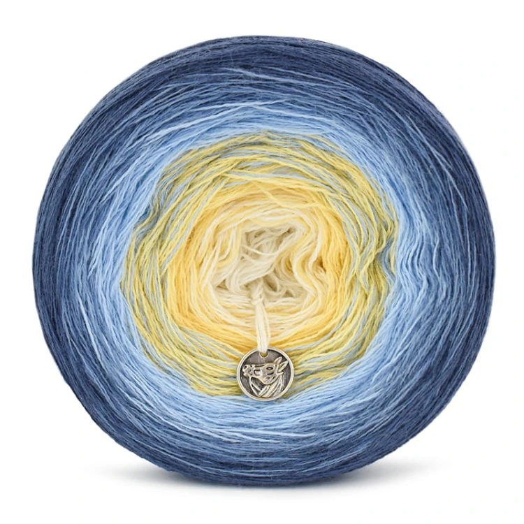 KOKONEK Merino 668 - Fumo/szaro-niebieski/błękit/żółty/krem