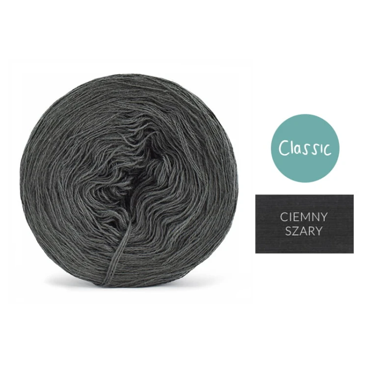 KOKONEK Classic Jeden kolor - ciemny szary / 250 m
