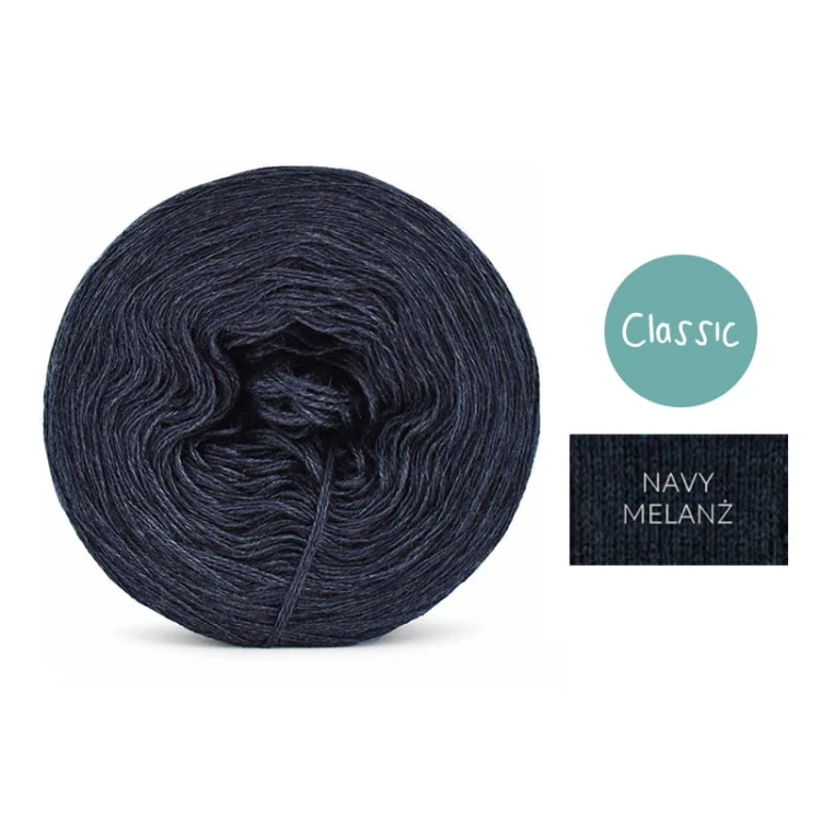 KOKONEK Classic Jeden kolor - navy melanż / 250 m