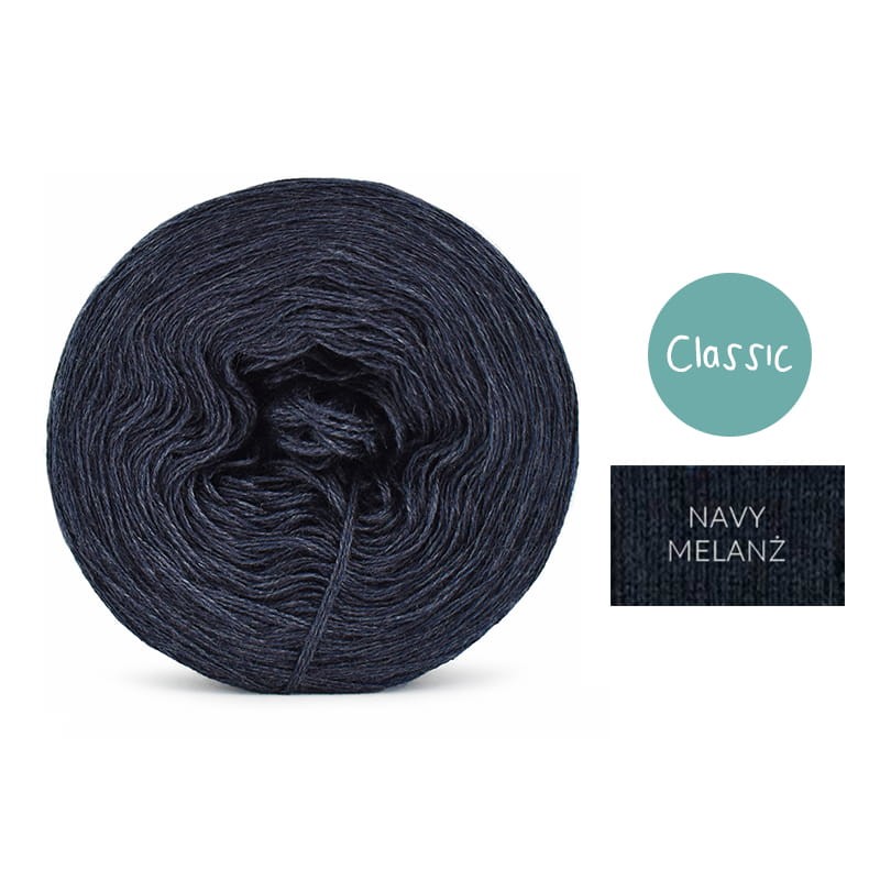 KOKONEK Classic Jeden kolor - navy melanż / 250 m