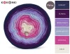 KOKONEK Merino 670 Angelika - Granat/śliwka/jasny fiolet/jasne indygo/piwonia/krem