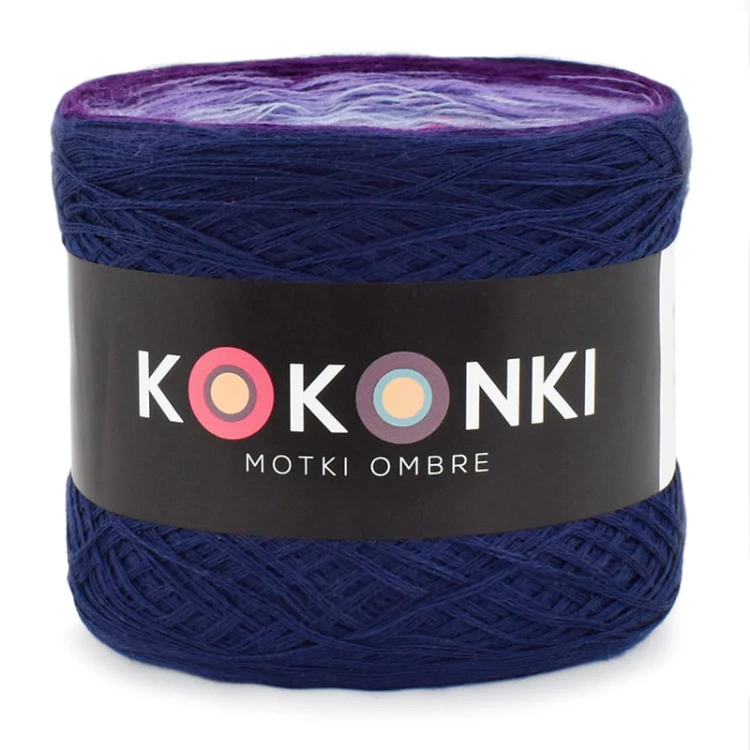 KOKONEK Merino 670 Angelika - Granat/śliwka/jasny fiolet/jasne indygo/piwonia/krem