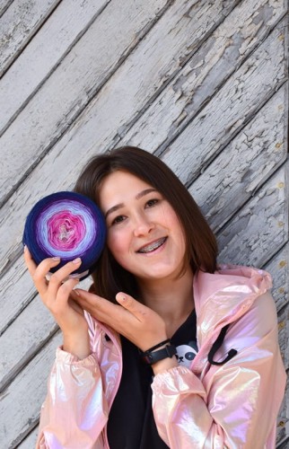 KOKONEK Merino 670 Angelika - Granat/śliwka/jasny fiolet/jasne indygo/piwonia/krem